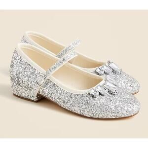 NWT J. Crew crewcuts Girls Glitter Ballet Flat 2 Mary Jane Gold CE497 J.Crew
